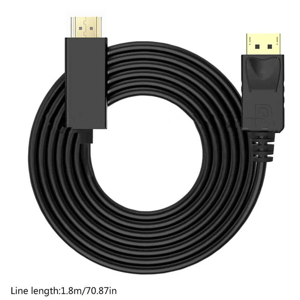 Сверхдлинный позолоченный кабель HDTV для ПК ноутбука DP HDMI 1080p 6 футов 1 8 м|Кабели HDMI|