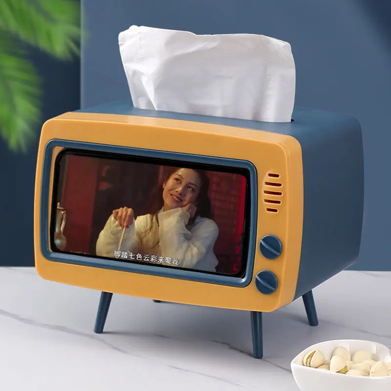 Nordic creative cute multifunctional tissue storage box imitation TV tissue box living room coffee table restaurant pumping box 2
