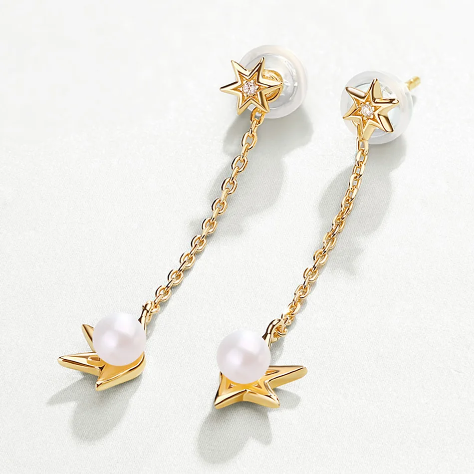 ALLNOEL Real 925 Sterling Silver half-star pearl Ring Necklace Drop Earrings Jewelry sets For Women Wedding Boutique 2019 New (7)