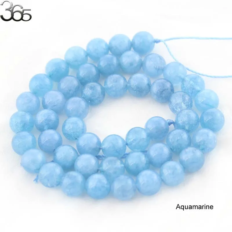 Free Shipping 4-12mm Wholesale Jewelry Natural Stone Aqua Gems Round Loose Beads Making | Украшения и аксессуары