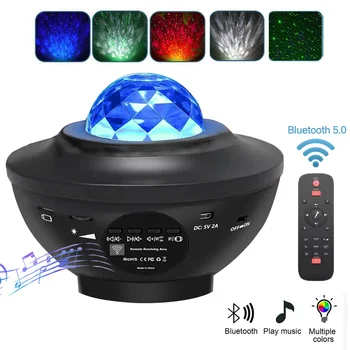 

Sound-Activated LED Galaxy Light Projector Star Shower with Music Player Remote Control Bluetooth Laser Night Light Party Decor