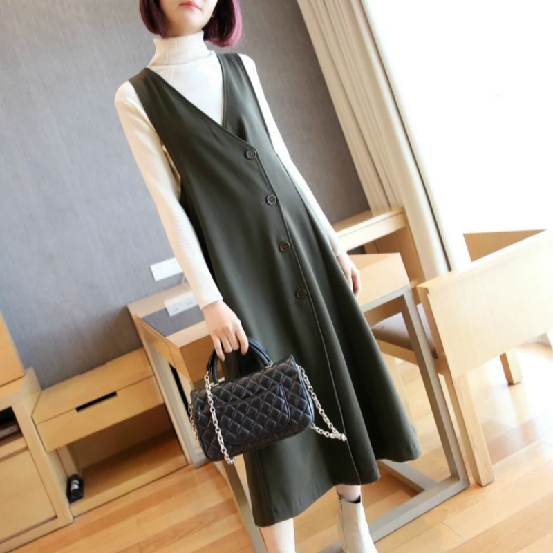 

Korean Runway Design Big Swing A Line Sweet Cute Dress Ladies Autumn and Winter 2020 New Long Sleeve Knitted Slip Dresses Woman