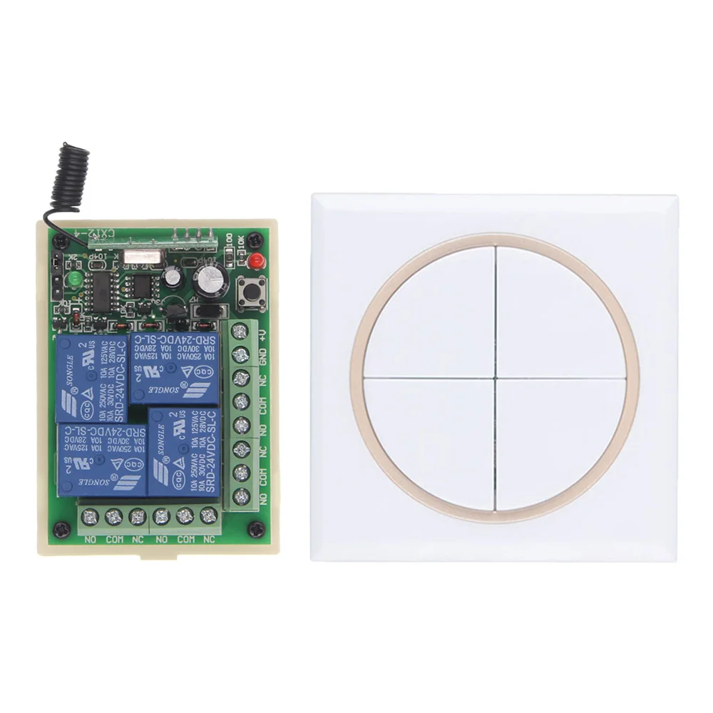 DC12V 24V Learning Type 4 Wireless Remote Control Switch To Control The