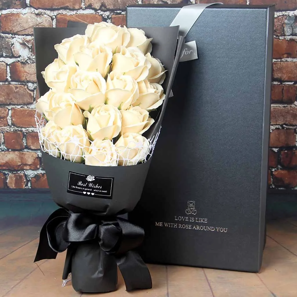 Имитация цветка розы пара подарок на свидание День Святого Валентина сделай сам