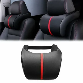

Car Seat Headrest Neck Rest Support Cushion Memory Foam Leather Neckpillow For Lower Back Support Dropship