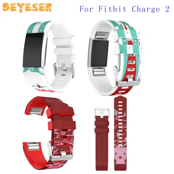 

Silicone Christmas Watch Band For Fitbit Charge 2 Watch Wristband Adjustable Replacement For Fitbit Charge 2 Watch Band Bracelet