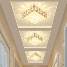 Европейский стиль, гостиная, проходные огни, светодиодный свет коридора, золотой затемняющий хрустальный светильник, вход, потолочный вход, лампы