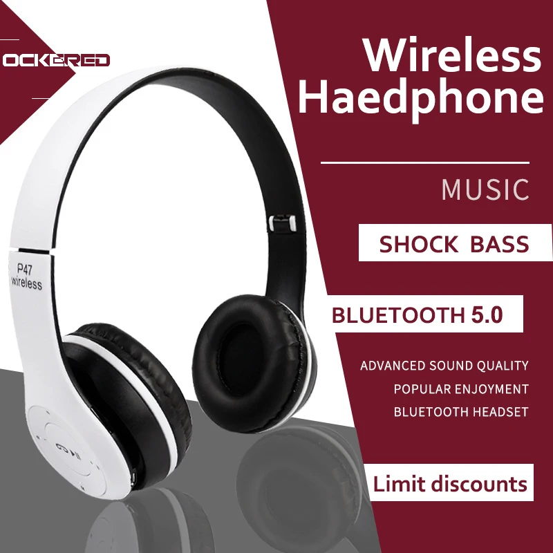 P49 HIFI Stereo Foldable Wireless Headphones Bluetooth Headset with mic support TF card For mobile xiaomi iphone sumsamg tablet