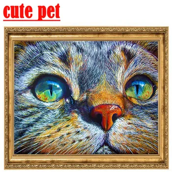 

Home Wall Decor Cute cat rhinestone Mosaic 5d cross-stitch Diamond Painting Diy No Frame wallpaper Full Diamond Painting gift