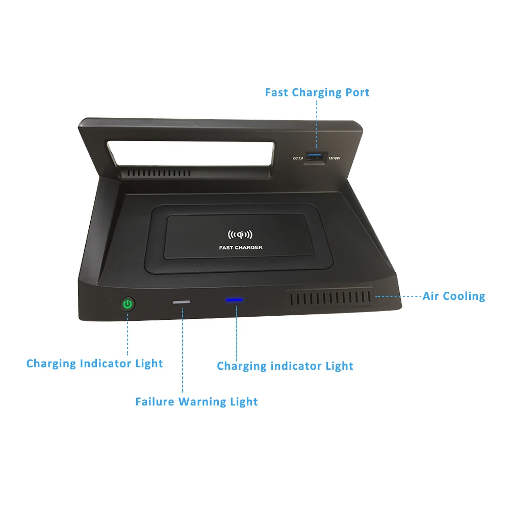 US $65.49 15W Car Wireless Charger For Volkswagen Tiguan MK2 2017 Cableless Charging Board Quick Usb Port For Iphone Se Fast Charge Plate