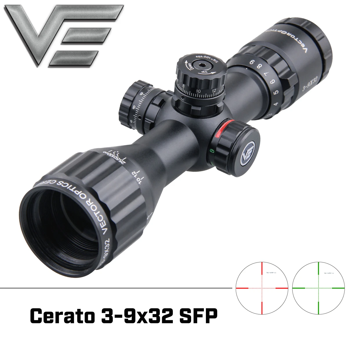 Векторная оптика Cerato 3-9x32 AOE компактный прицел для винтовки объективный объектив фокусировка освещение стопор башни Airgun Scope