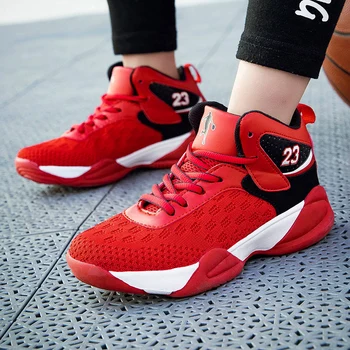 

Kids Jordan Shoes Fashion Boys 31-40 Basketball Shoes High Top Basketball Sneakers Boys Lighweight Sport Shoes Kids Mesh Shoes