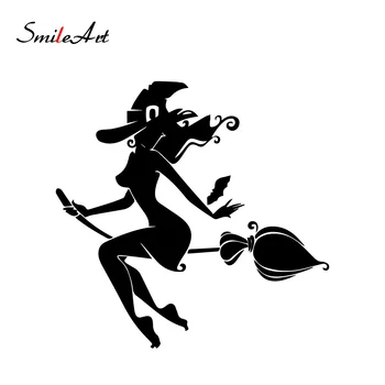 

Fun Witch Auto Sticker Creative Car Door Handle Decals Dual Color Design Stickers Vinyls Decals