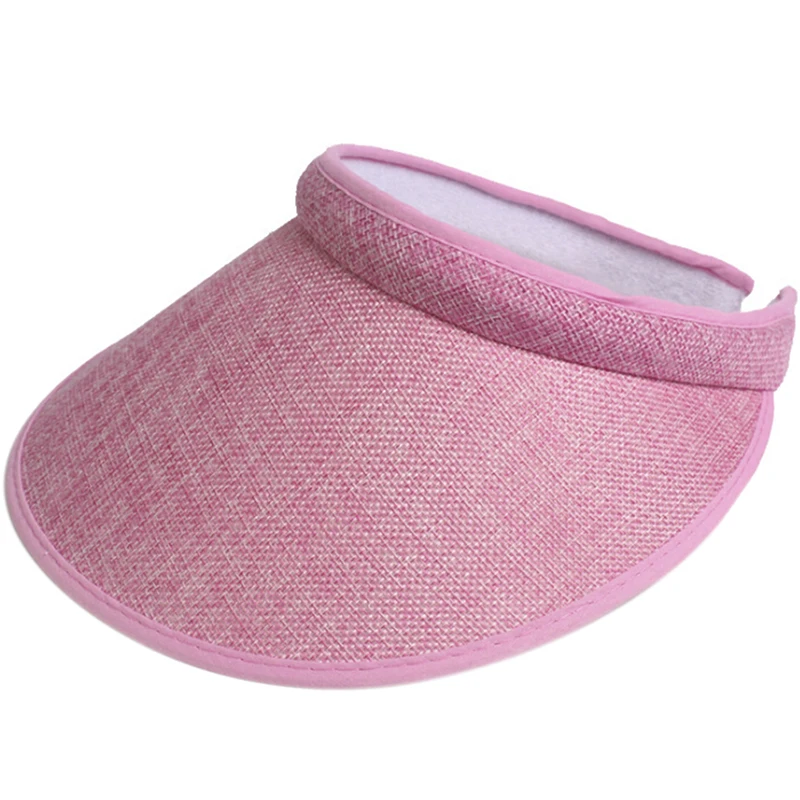 pink Модная новинка, весна, лето, Осень, Большие широкие поля, из соломы, солнцезащитные козырьки шляпы для женщин/девочек, пустая верхняя крышка s для родителей и детей - Цвет: pink