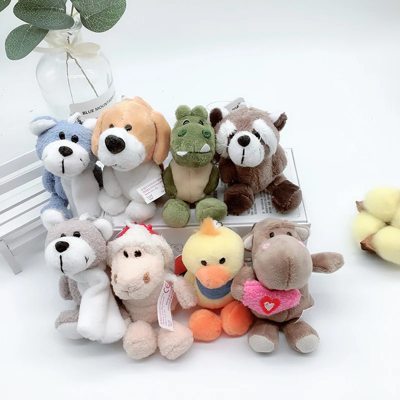 Cute 10cm Germany Jungle Brother Tiger Elephant Monkey Lion Giraffe Plush Animal Keychain Mobile font b