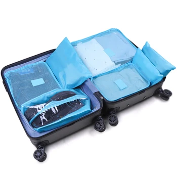 

7pcs Travel Bag Organizer Suitcase Luggage Storage Bag Outdoor Camping Packing Bag Laundry Pouch Set for Shoe Clothes Underwear