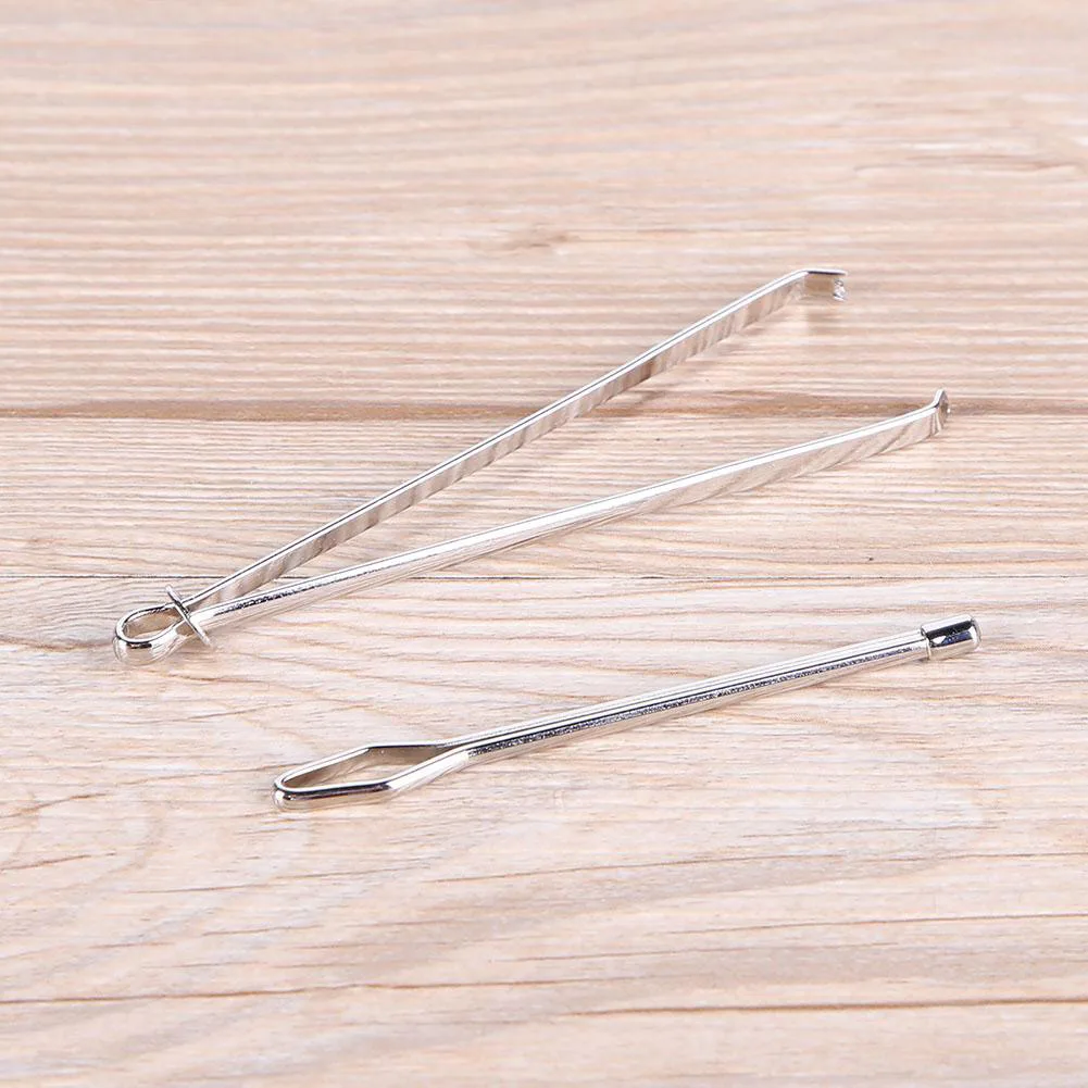 2pcs Bodkin Wear Elastic Rope Threaders Guide Stainless Steel Belt Ribbon Wearing Tools Clip Tweezers Craft Sewing Tools