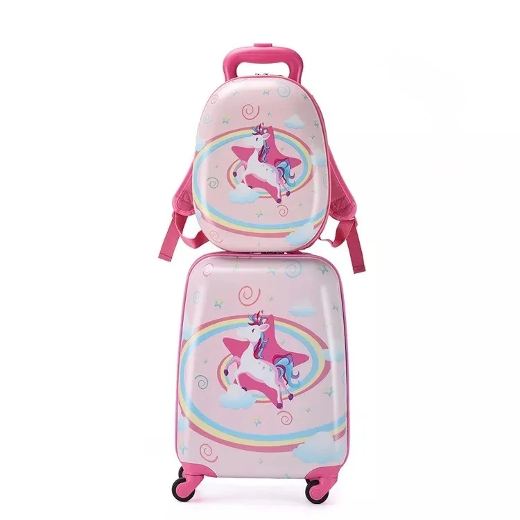 Luggage set Набор чемоданов для путешествий 18 дюймов, сумка на колесиках, сумка для багажа, сумка для каюты, чемодан на колесиках, детская милая сумка на колесиках, сумка на колесиках, подарок 20 дюймов - Цвет: Luggage set