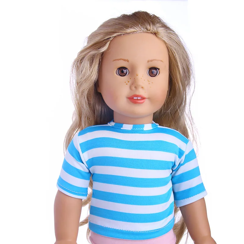Одежда для кукол в полоску, свадебное вечернее платье, подходит для 18 дюймов, американская кукла и 43 см, Детская кукла для рождества, поколение, игрушки для девочек - Цвет: n1275