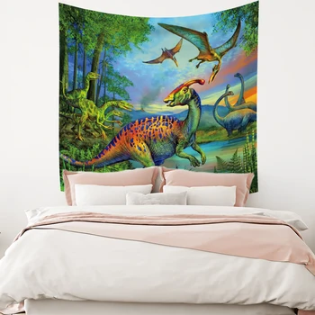 

The new dinosaur fashion tapestry dense forest background decor living room bedroom home wall hangings decorations