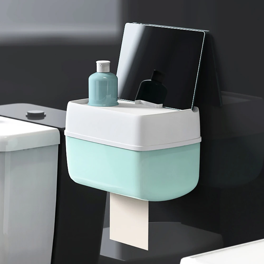 green Высокое качество ABS Бытовая коробка для салфеток для кухонных принадлежностей Коробка для хранения мини-ящик лоток водонепроницаемый ящик для полки простая установка - Цвет: green