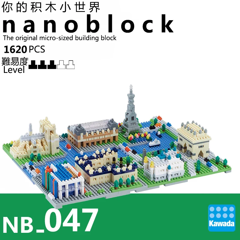 Kawada Nanoblock Франция Париж Город серия японские строительные блоки детские игрушки NB-047 1620 шт Новинка