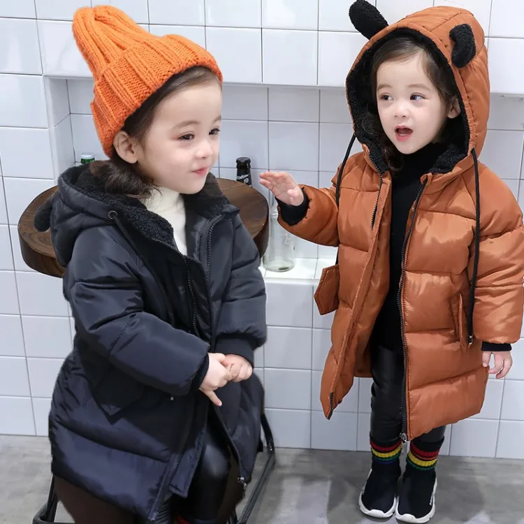 

Girls Winter Cotton-padded Clothes 2019 New Style Male Baby Thick Cotton Coat Mid-length Children Winter 0-8-Year-Old Children