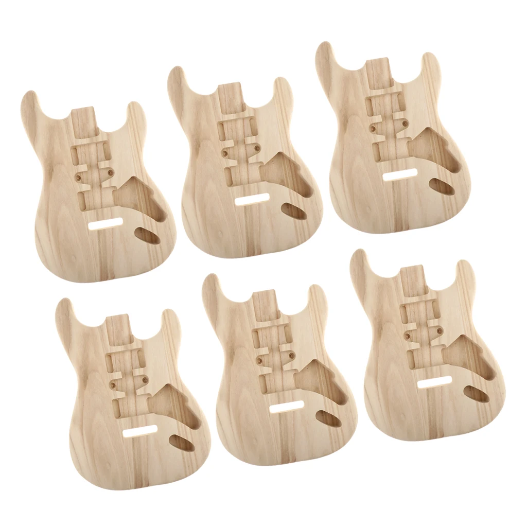 

6pcs Sycamore Polished Unfinished Body DIY Materials For ST Electric Guitar