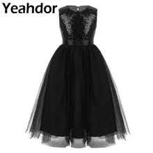 Детское платье для девочек длиной до середины икры, без рукавов, в форме сердца, с вырезом на спине, блестящее платье с пайетками нарядное платье принцессы на день рождения для девочек