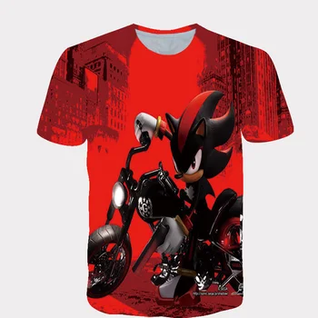 

3D Sonic the Hedgehog print children's fashion short-sleeved T-shirt, cool baby T-shirt top