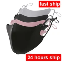 Black Mask Mouth Caps Face Mask Washable Cotton Reusable Masks Mascarillas Drape On Mouth Cloth Facial Masks Flu Washable Caps 1