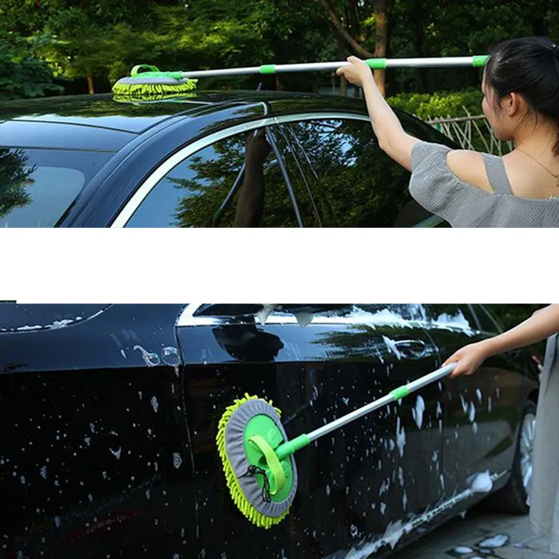Brosse Lavage Voiture Télescopique 48-165 Cm - Avec Raccord Eau 1/2" - Poils Doux, Manche Aluminium - Pour Voiture, Camping-car, Vitres - 8