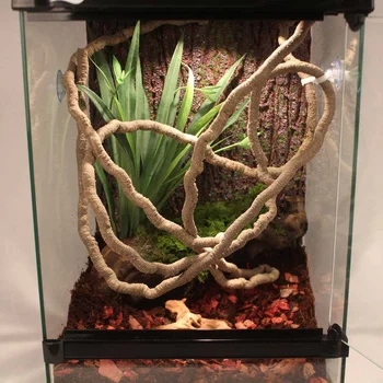 

200cm Flexible Vines Pet Habitat Decor Bendable Jungle Climber Lizard Turtle Terrarium Decoration Not Suction Cup Included