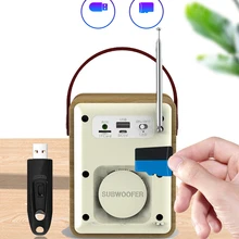 Bluetooth 5,0 Портативный TF слот для карт Ретро FM DAB Многофункциональный цифровой радио деревянный MP3 плеер ЖК-дисплей динамик Aux часы