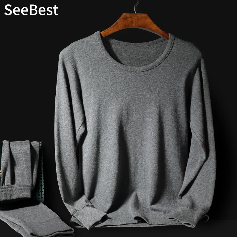 Термальное нижнее белье SeeBest мужской костюм длинные кальсоны зимняя сохраняющая