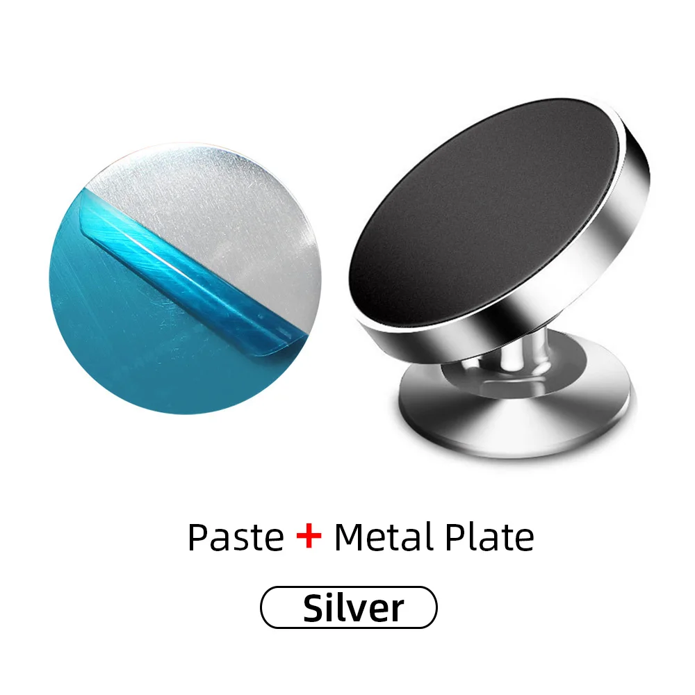Silver Paste Магнитный автомобильный держатель для телефона для iPhone X, XR, samsung, S9, gps, вращение на 360 градусов, крепление на вентиляционное отверстие, универсальная подставка для мобильного телефона - Цвет: Silver Paste