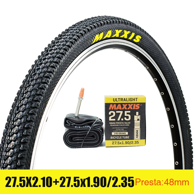 MAXXIS PACE MTB шины для велосипеда 26 2,1 27,5*1,95 26 1,95 29 2,1 60TPI+ внутренняя шина для велосипеда AV FV Камера комплект шин велосипедные шины для велосипеда - Цвет: 27.5 2.1 presta 48mm