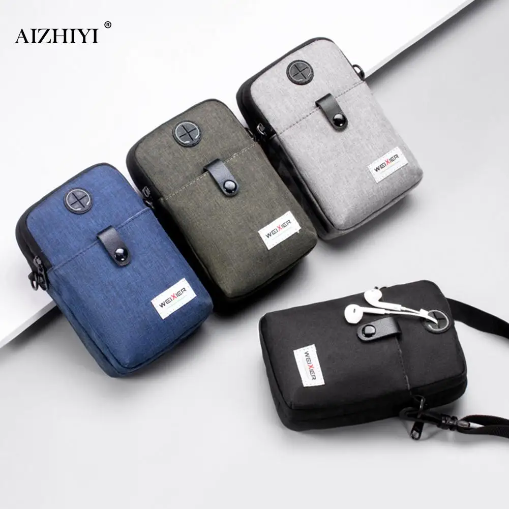 Multi-function Men Crossbody Bags Oxford Cloth Sports Shoulder Phone Pouch