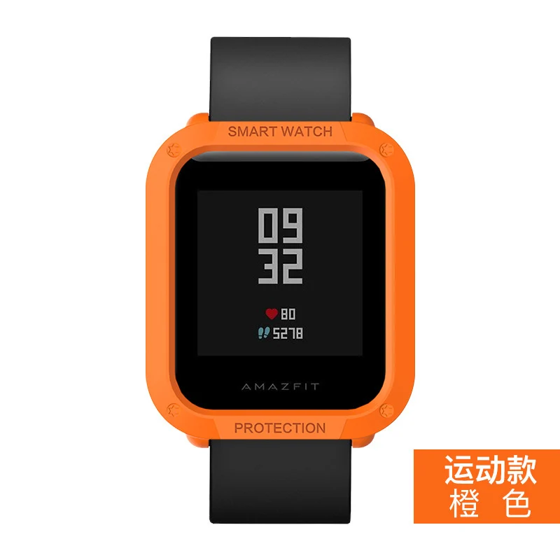 Оранжевый Для Amazfit Bip Чехлы умные часы протектор для Xiaomi mi Hua mi Amazfit Bip Молодежные Чехлы PC оболочка легкая цветная рамка - Цвет: Оранжевый