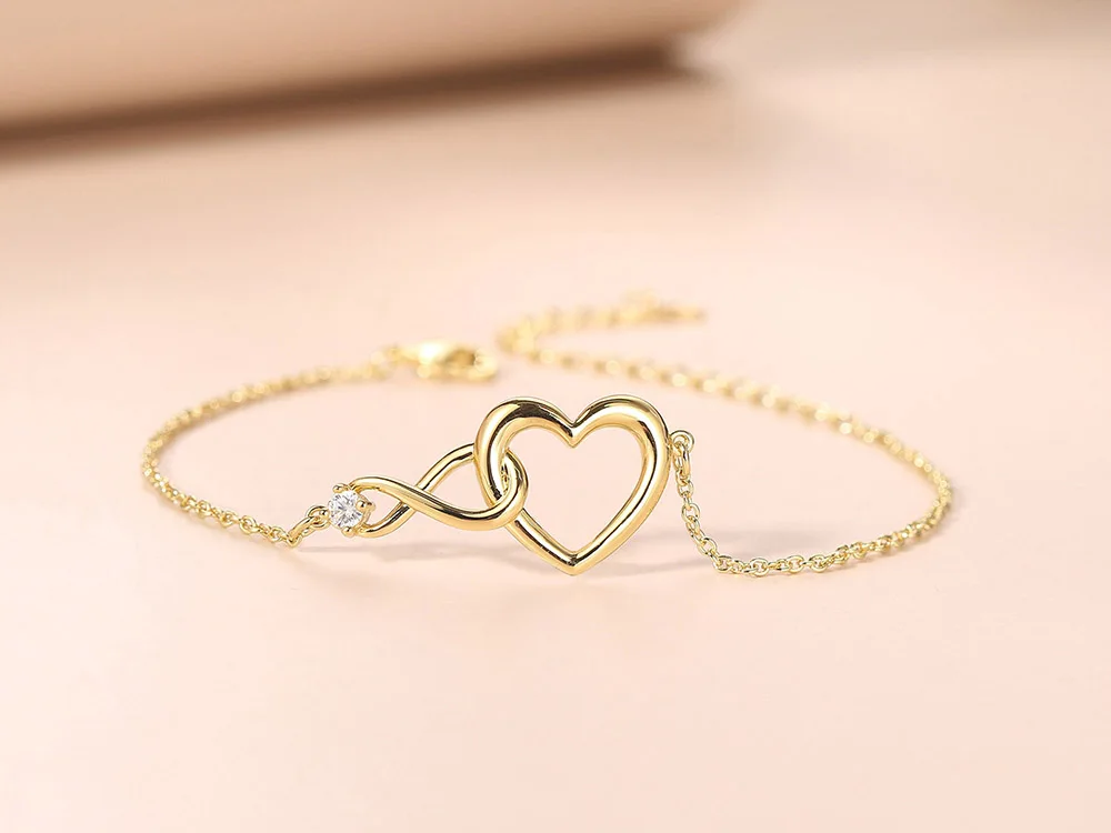 Nette Herz Charme Armbänder Armreifen Für Frauen Koreanischen Stil Kristall Rose Gold Freundschaft Armbänder Geschenk Für Mädchen Schmuck H058 – Detail 4