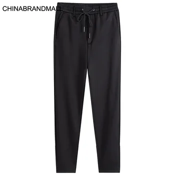 

Loose Straight Cylinder Sports Pants Male Leisure Trousers Season Plus Velvet Thicken Fat Man Wei Pants Plus Fat Plus Size