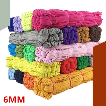 

10Yard 6MM Colorful Elastic band Spandex Ribbon High-Elastic Rubber Band Line DIY Lace Trim Sewing Waist Band Garemt Accessories