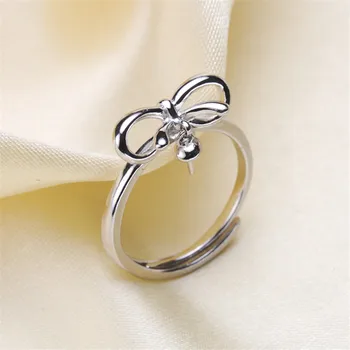 

High Quality Silver plated fittings Open Adjustable Blank Ring Settings Pearl Ring Mountings Fittings Jewellery Accessories