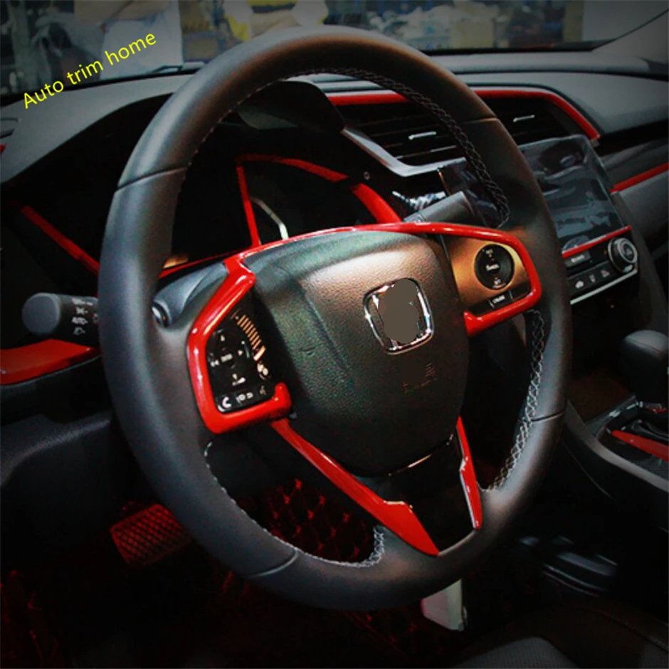 Lapetus накладка на руль для Honda CRV CR-V авто аксессуары ABS Красный/углеродное волокно вид