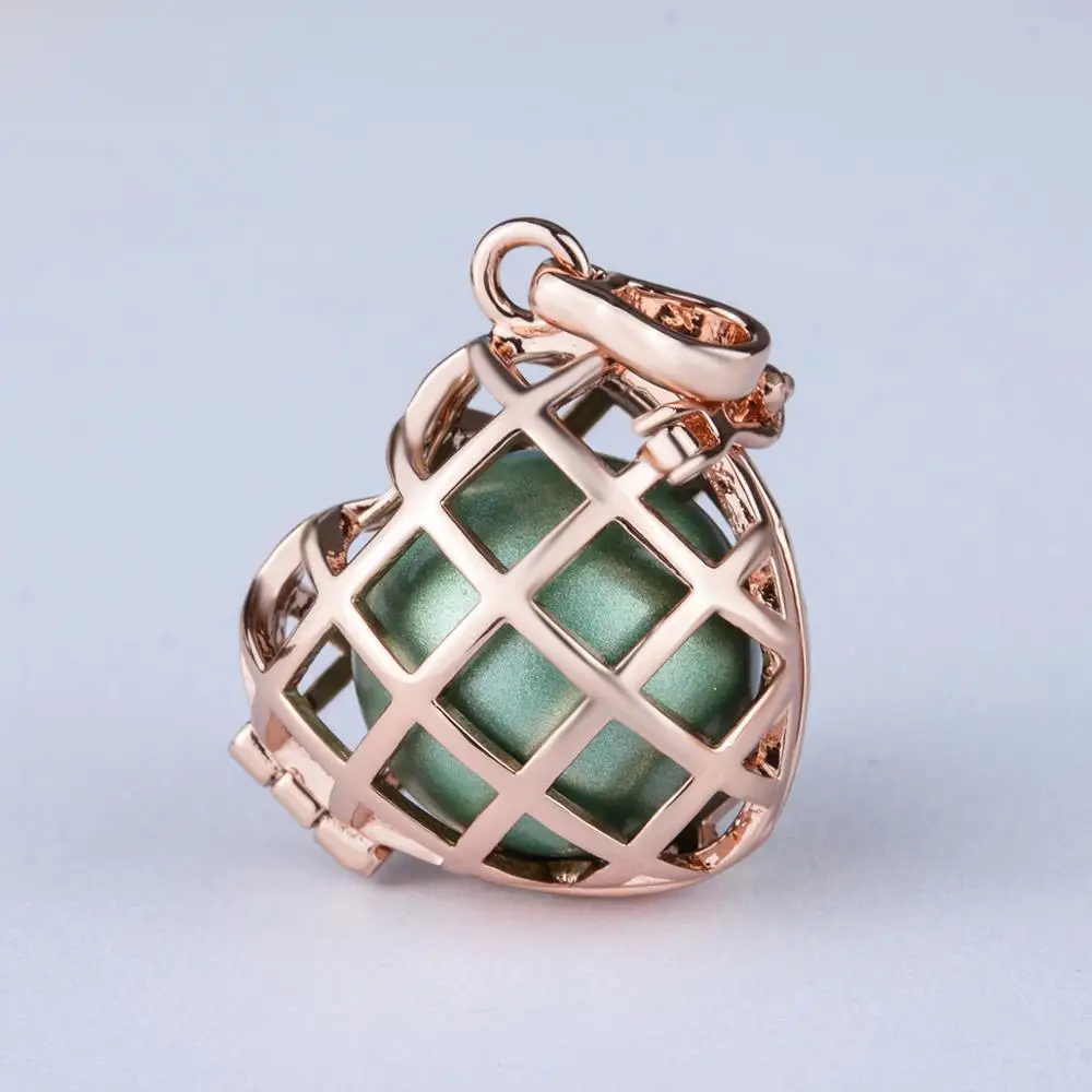 0,01$ пробный продукт 18/20 мм цветок шар клетка медальон ожерелье беременность ожерелье для ароматерапии эфирное масло для беременных женщин - Окраска металла: H160