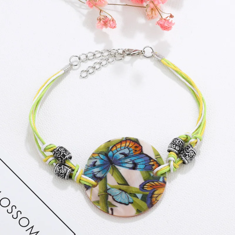 Bracelet 1508 Модный комплект украшений в африканском стиле, кожа, цепочка, эмаль, раковина, ожерелье, серьги, ювелирные наборы, свадебные ювелирные наборы, летние ювелирные изделия - Окраска металла: Bracelet 1508