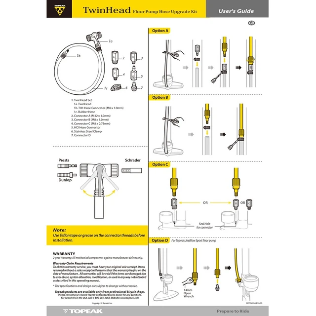 Pistola Gonfiaggio Pneumatici con Manometro per Dunlop/Sclaverand/Auto