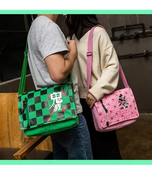 

Japan Anime Demon Slayer Kimetsu no Yaiba Tanjirou printing Canvas Casual shoulder bag Schoolbag Backpack