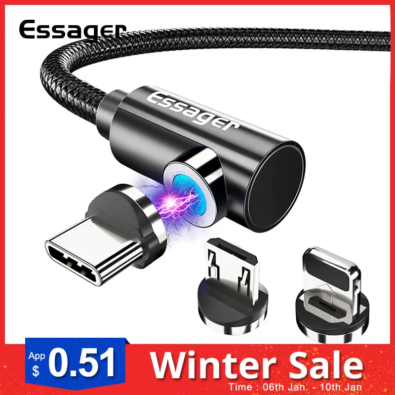 

Essager Magnetic Micro USB Cable For iPhone Samsung Fast Charging Data Wire Cord Magnet Charger USB Type C Mobile Phone Cable