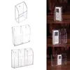 Case Acrylic Remote Control Holder Office Air Conditioner Makeup Brush Home Space Saving Transparent Wall Mounted Storage Box 4 6